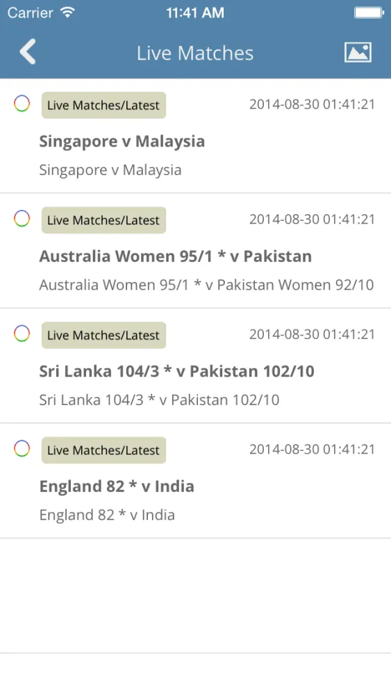 Ảnh chụp màn hình của Live Cricket Scores & News