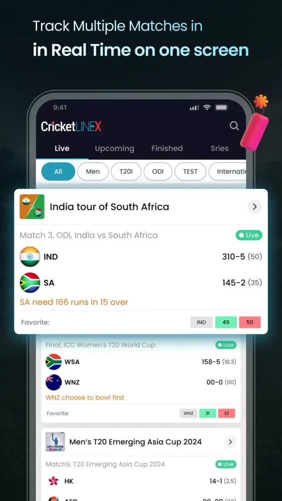 Cricket LineX: Fast Live score Screenshots