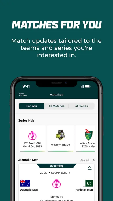 Cricket Australia Live स्क्रीनशॉट