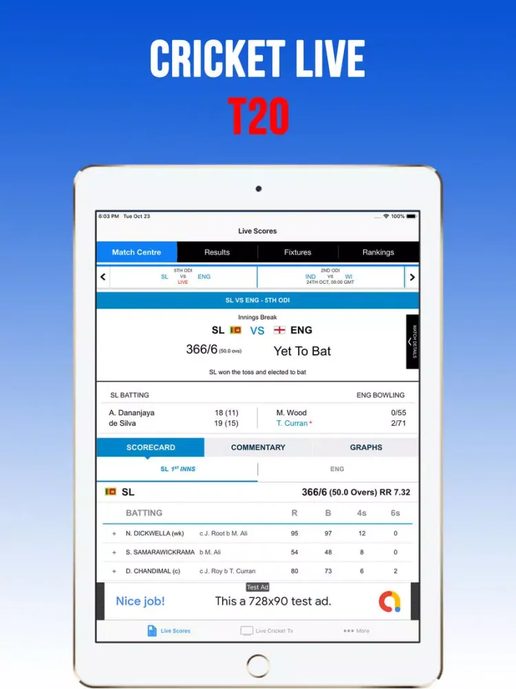 Screenshot di Cricket Live T20 iPad 
