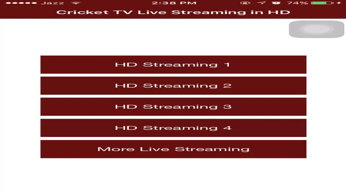 Tangkapan layar Cricket TV Live Streaming Matches