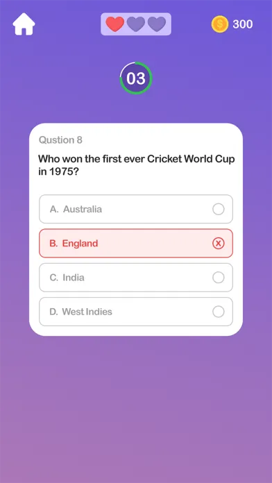 Tangkapan layar Cricket World Cup Quiz -2023