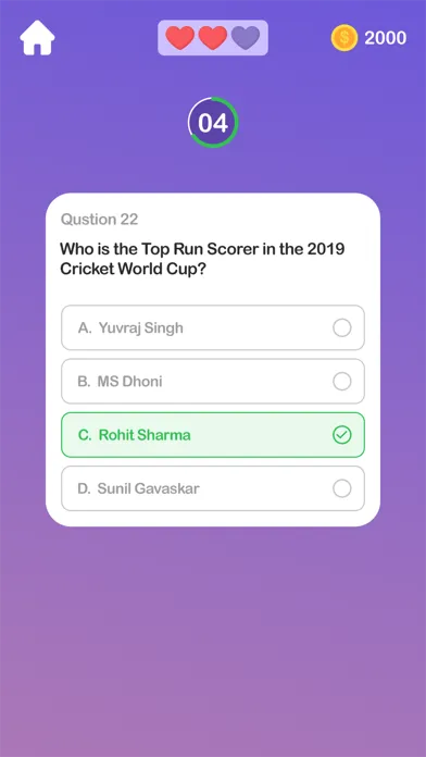 Tangkapan layar Cricket World Cup Quiz -2023