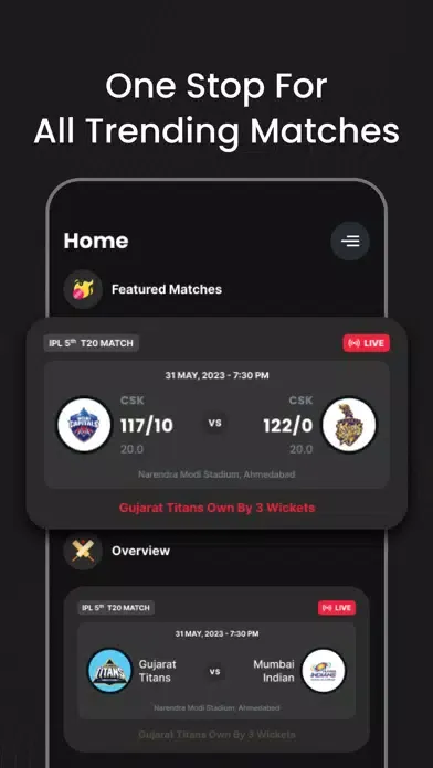 ภาพหน้าจอของ CrickLine IPL Live Score 2023