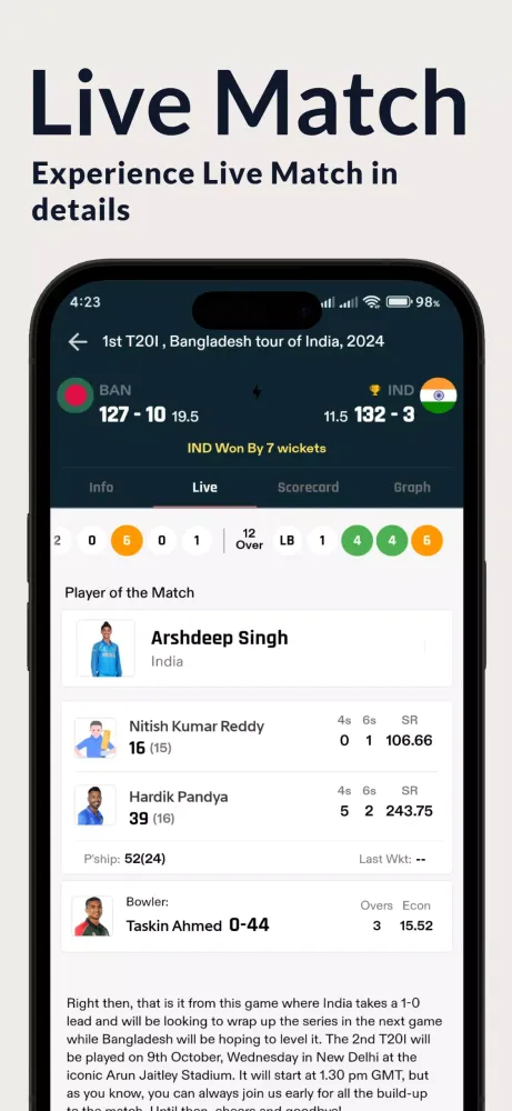 Cricktime - Live Cricket Score Screenshots