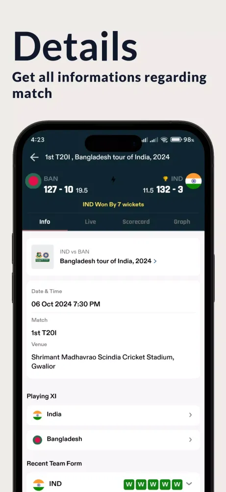 Cricktime - Live Cricket Score Screenshots
