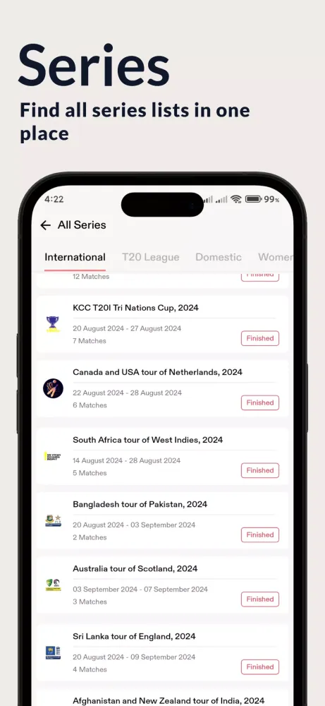 Cricktime - Live Cricket Score Screenshots