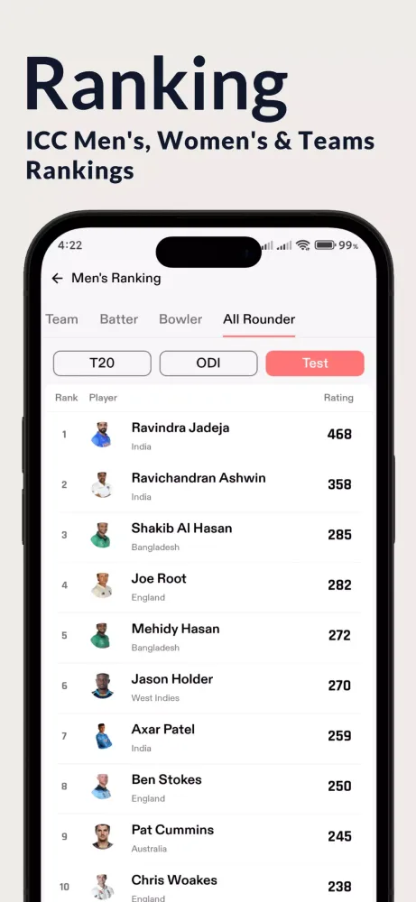 Cricktime - Live Cricket Score Screenshots