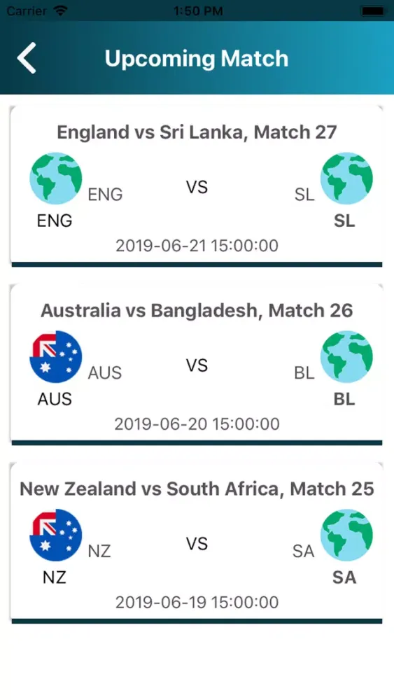 Cricket Live Line - World Cup应用截图