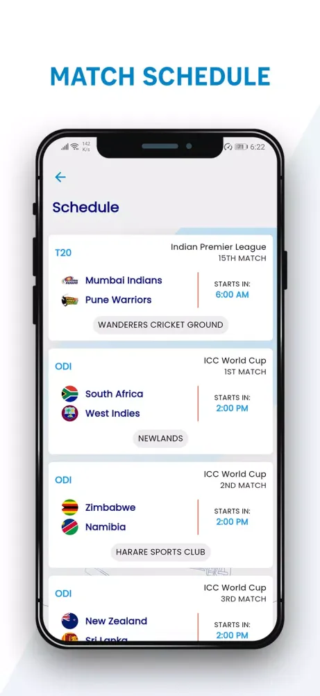 Zrzuty ekranu Smartcric - Live Cricket