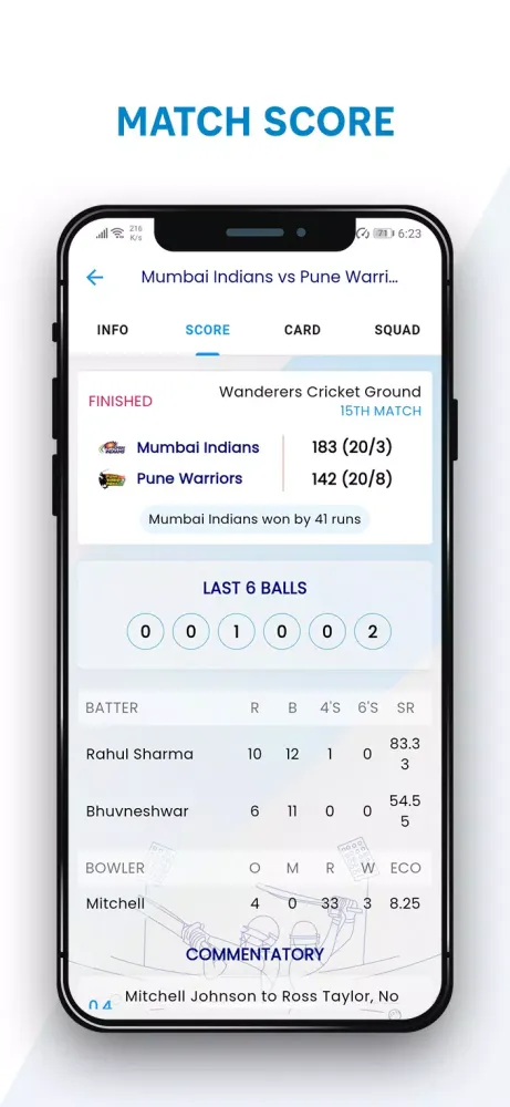 Zrzuty ekranu Smartcric - Live Cricket