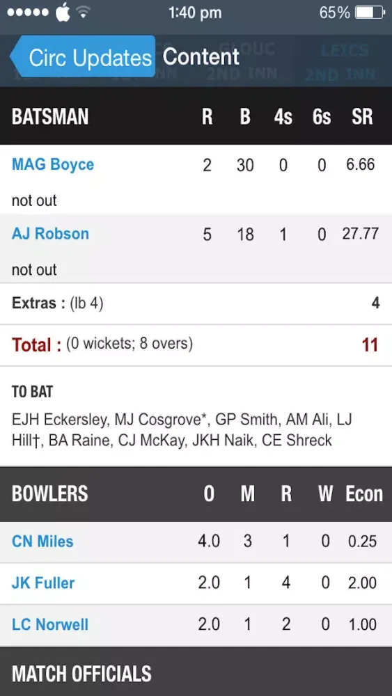Cric Updates - Live Cricket Score and News স্ক্রিনশট
