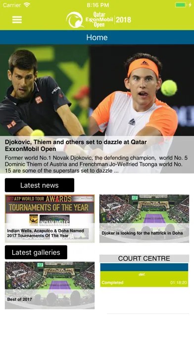 Ảnh chụp màn hình của Doha ATP