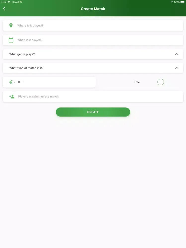 Fulbito App iPad  স্ক্রিনশট