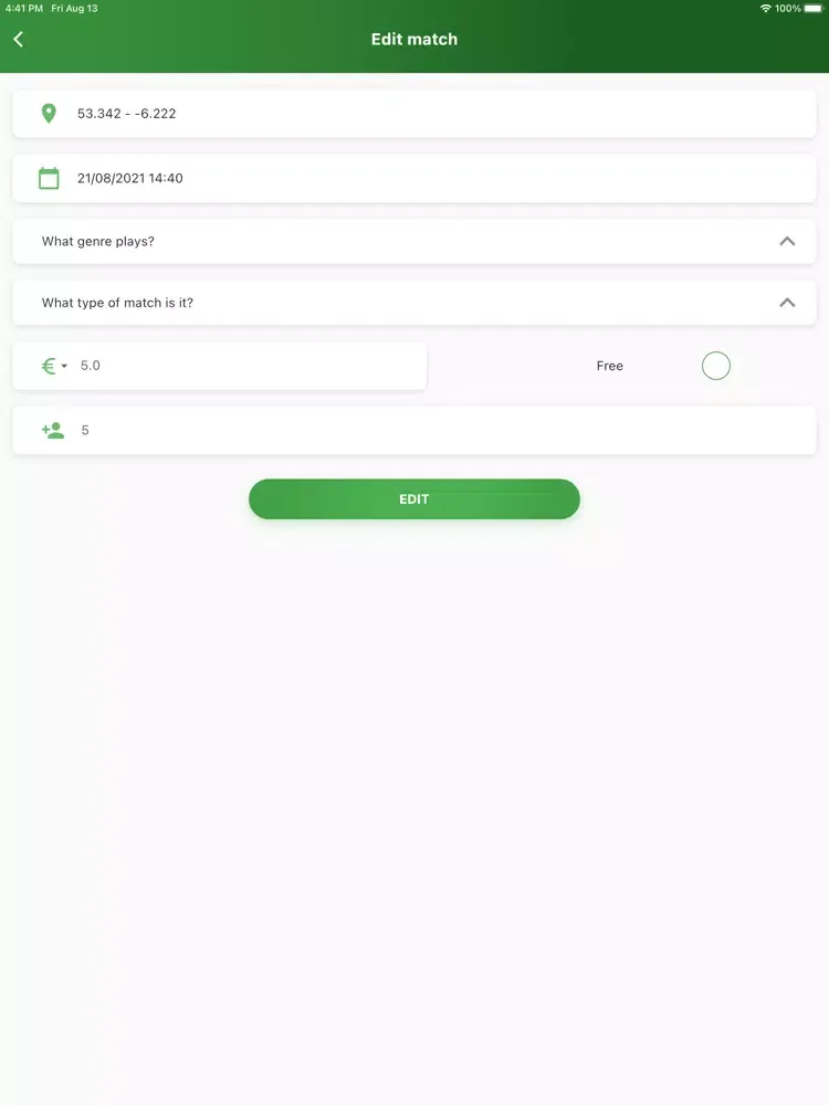 Fulbito App iPad  স্ক্রিনশট