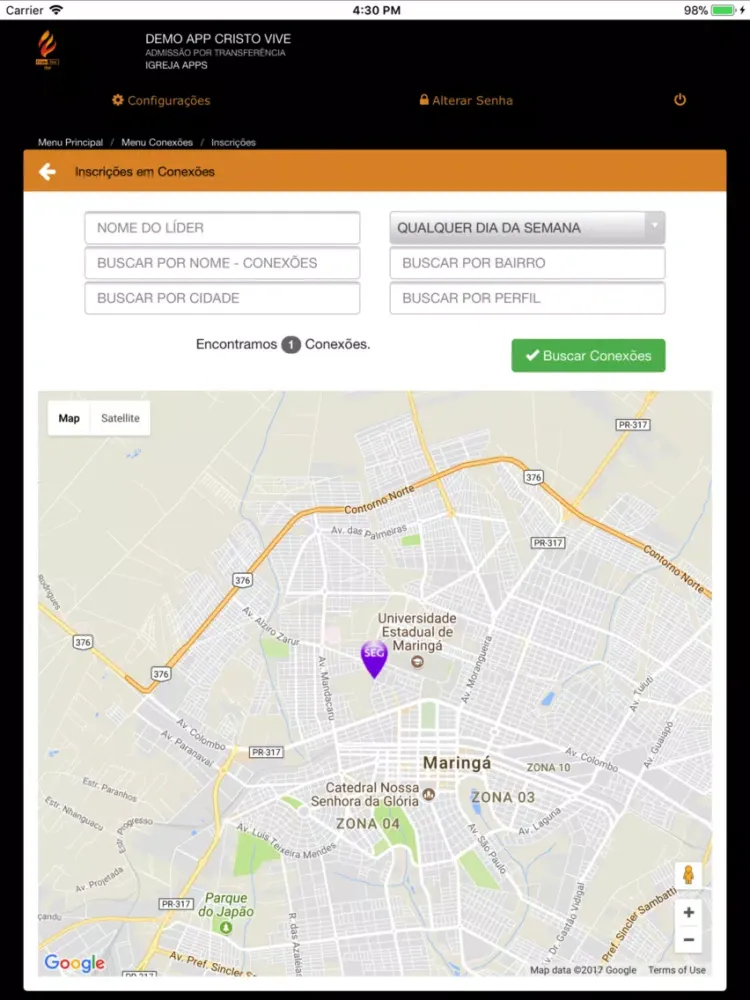 Ảnh chụp màn hình của Cristo Vive App iPad 