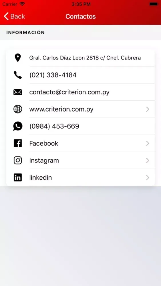 Criterion Informes應用截圖