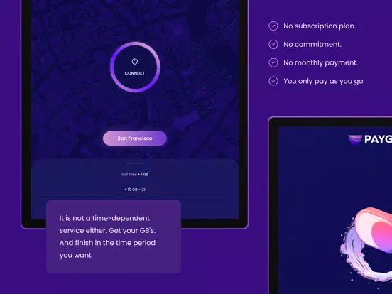 Tangkapan layar PaygVPN: #1 No Commitment VPN iPad 