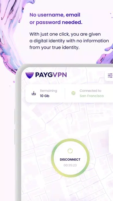 Tangkapan layar PaygVPN: #1 No Commitment VPN