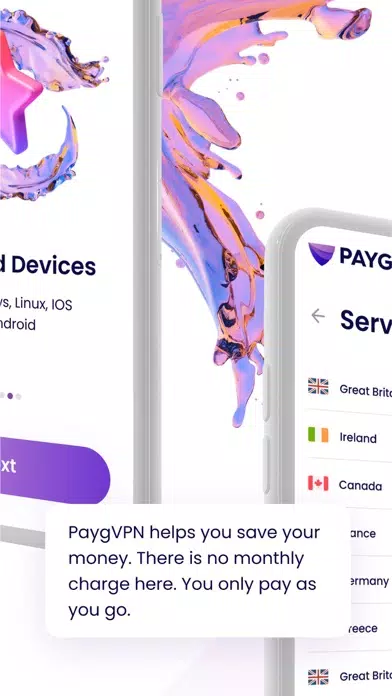 Tangkapan layar PaygVPN: #1 No Commitment VPN