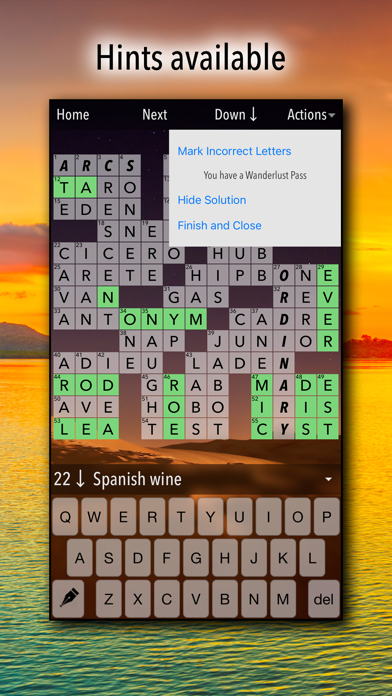 Capturas de tela do Crossword Puzzles!