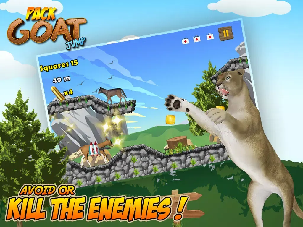 صور Jetpack Goat Jump: Crazy Rampage of Farm Animal in Hills Run Simulator iPad 