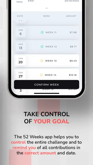 Tangkapan layar 52 Weeks: Save Money