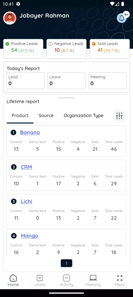 Screenshot di CRM360 ADMIN