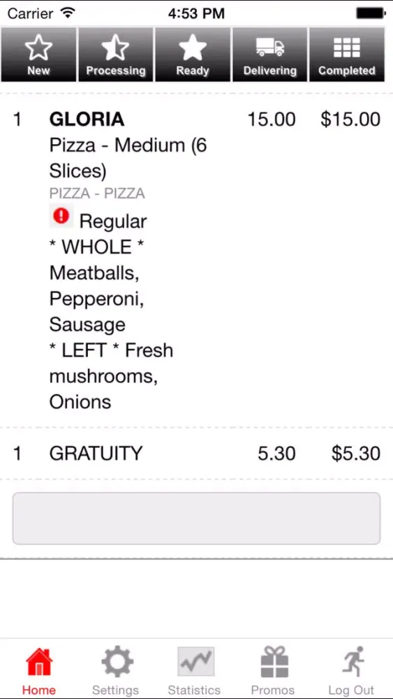 Tangkapan layar Tasty Alerts