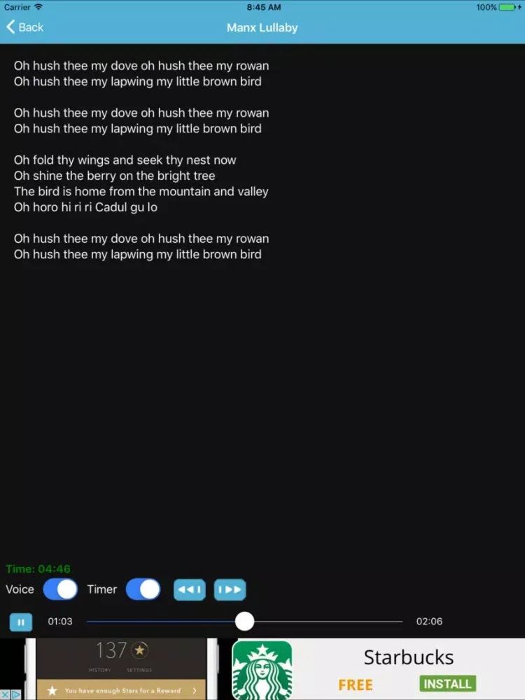 Daddy's Lullabies iPad  スクリーンショット