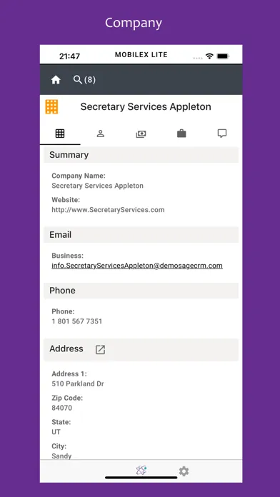 Screenshot di MobileX Lite for Sage CRM