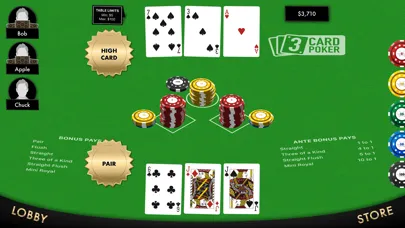 3 Card Poker Table Game Screenshots