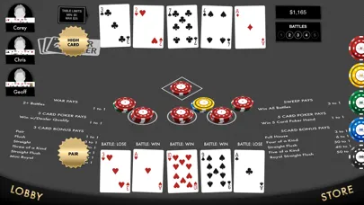War Poker Table Game Screenshots