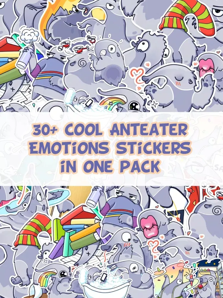 Cool Anteater Emotions Stickers Pack for iMessage iPad  スクリーンショット
