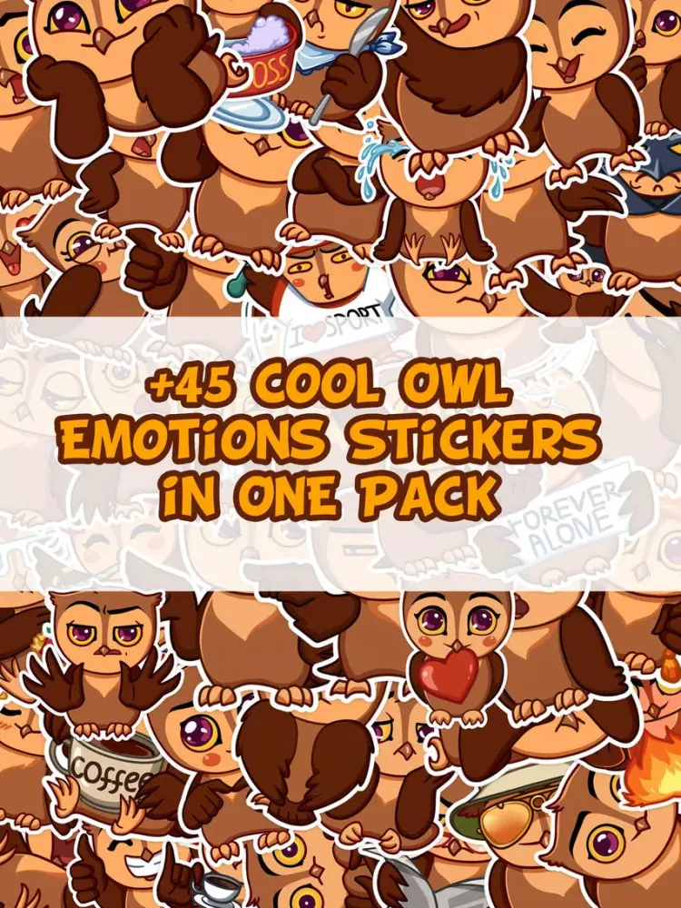 Cool Owl Emotions Stickers Pack for iMessage iPad  स्क्रीनशॉट