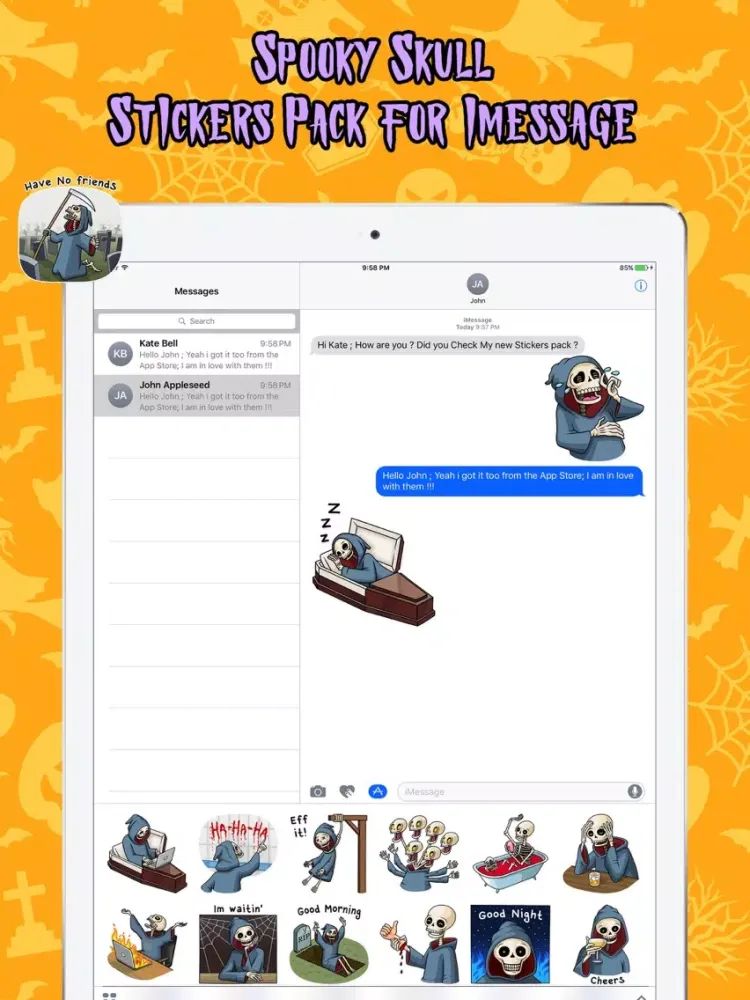 Capturas de tela do Happy Halloween : Spooky Skull iPad 