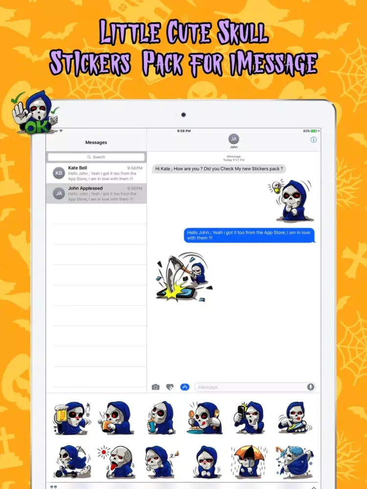 Little Cute Halloween Skull ! iPad  Screenshots