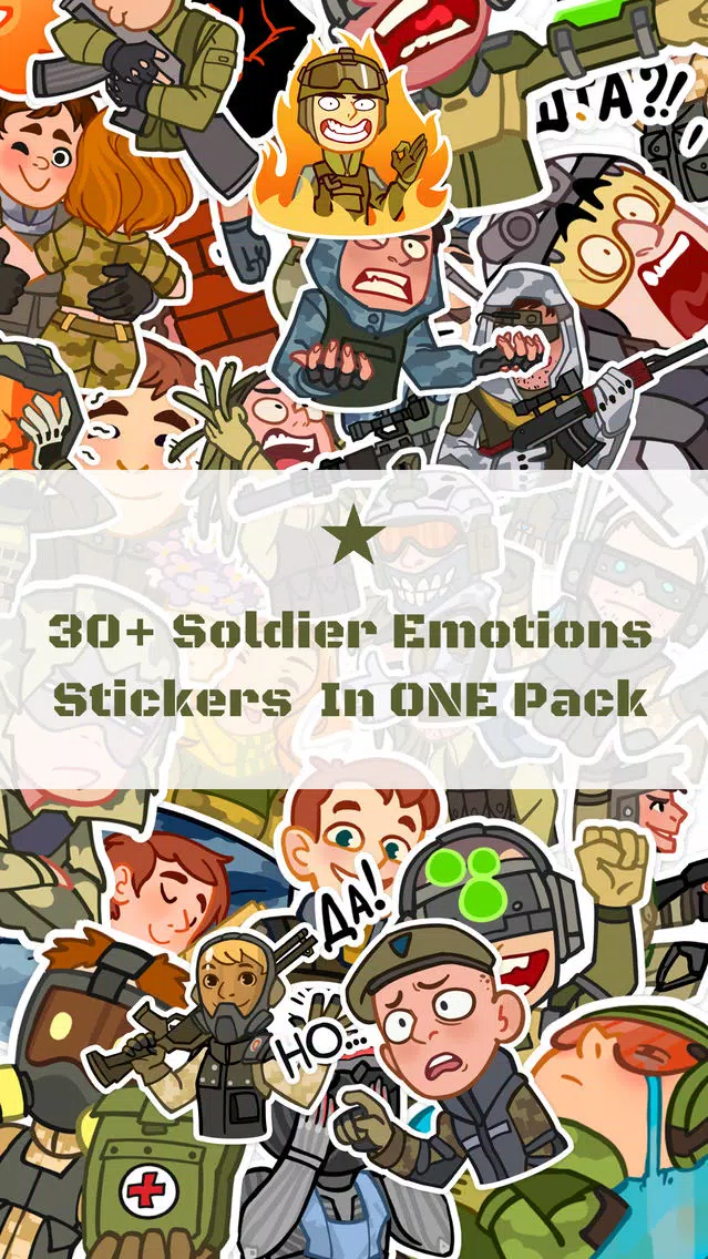 Ảnh chụp màn hình của Soldier Emotions Stickers Pack for iMessage