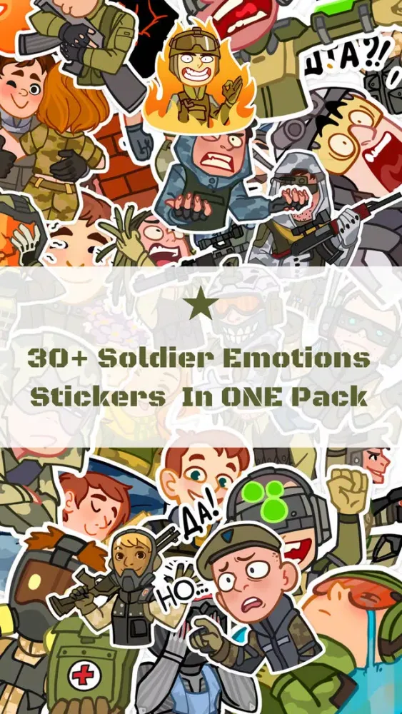 Скриншоты Soldier Emotions Stickers Pack for iMessage