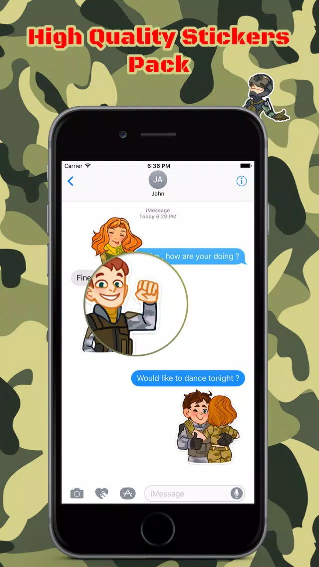 Ảnh chụp màn hình của Soldier Emotions Stickers Pack for iMessage