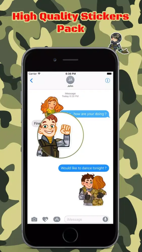 Скриншоты Soldier Emotions Stickers Pack for iMessage