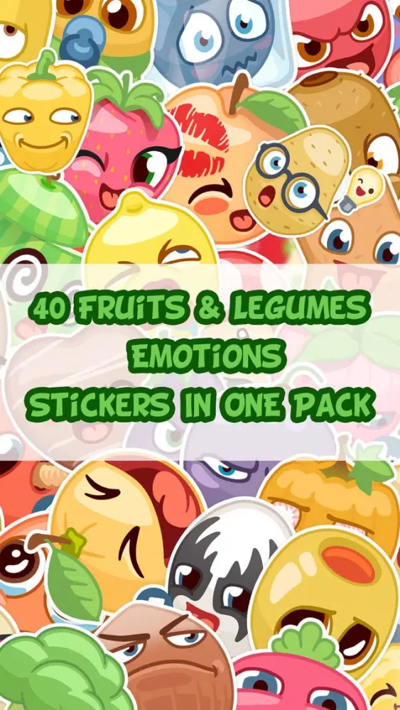 Capturas de tela do Fruits & Legumes Emotions Stickers Pack