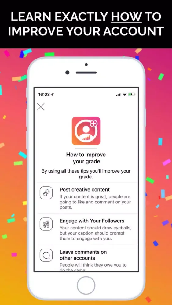 report for instagram followers سکرین شاٹس
