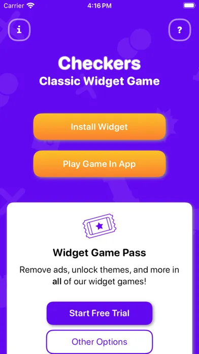 Tangkapan skrin Checkers Classic Widget Game