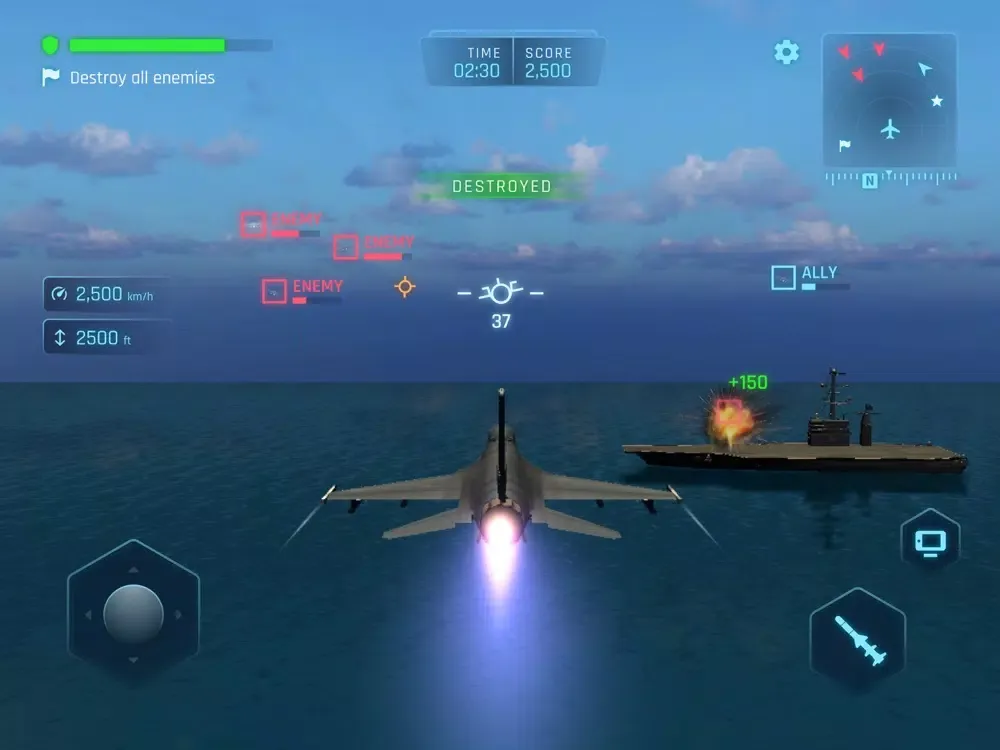 Sky Warriors - Flight Combat 2 iPad 应用截图