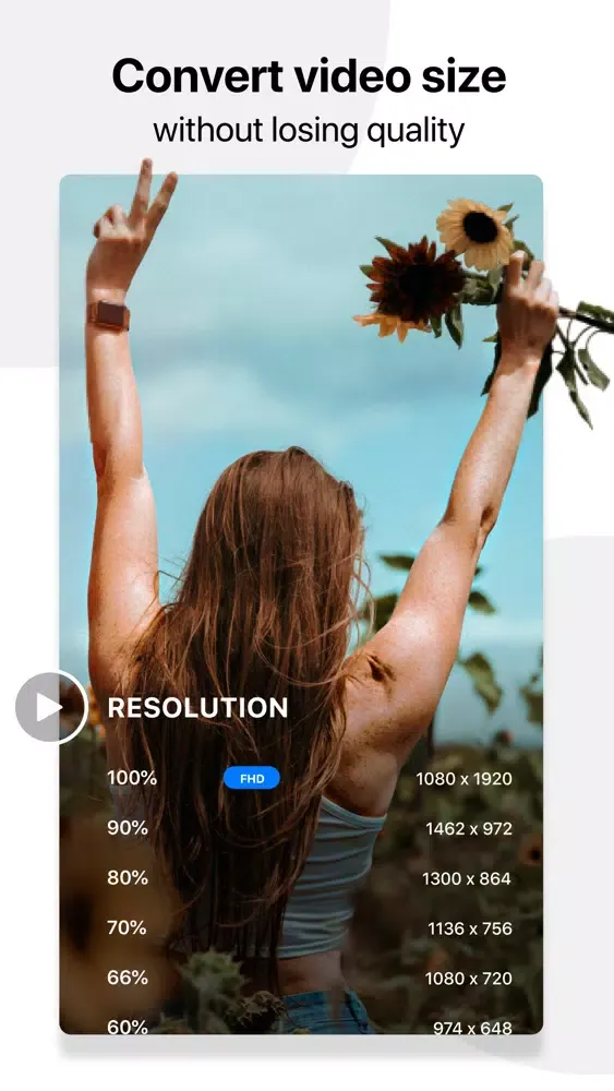 Capturas de pantalla de Compress, Crop & Resize Video