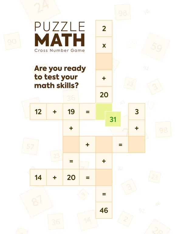 Puzzle Math: Cross Number Game iPad  स्क्रीनशॉट