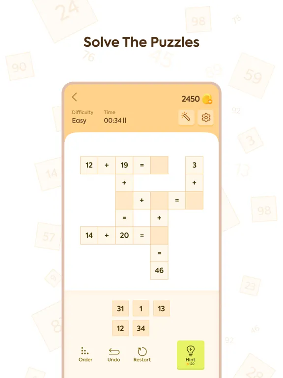 Puzzle Math: Cross Number Game iPad  स्क्रीनशॉट