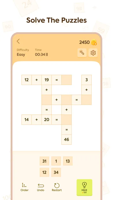 Puzzle Math: Cross Number Game स्क्रीनशॉट