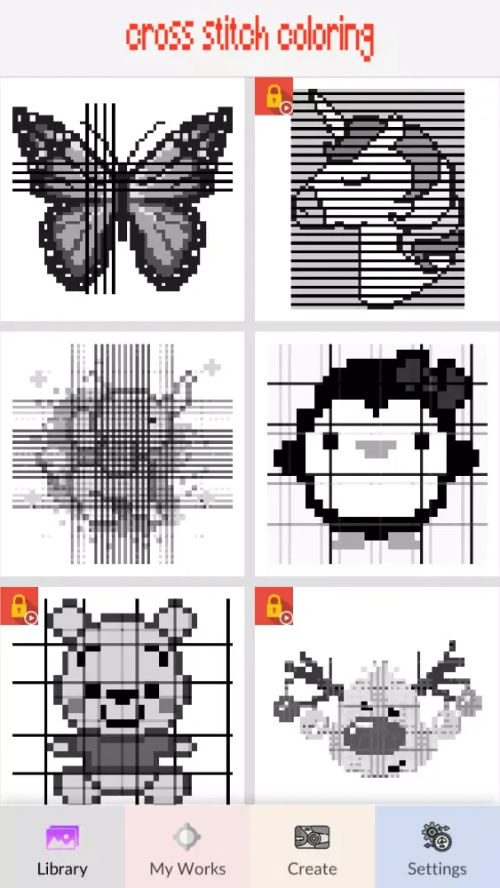 Cross Stitch Coloring Screenshots